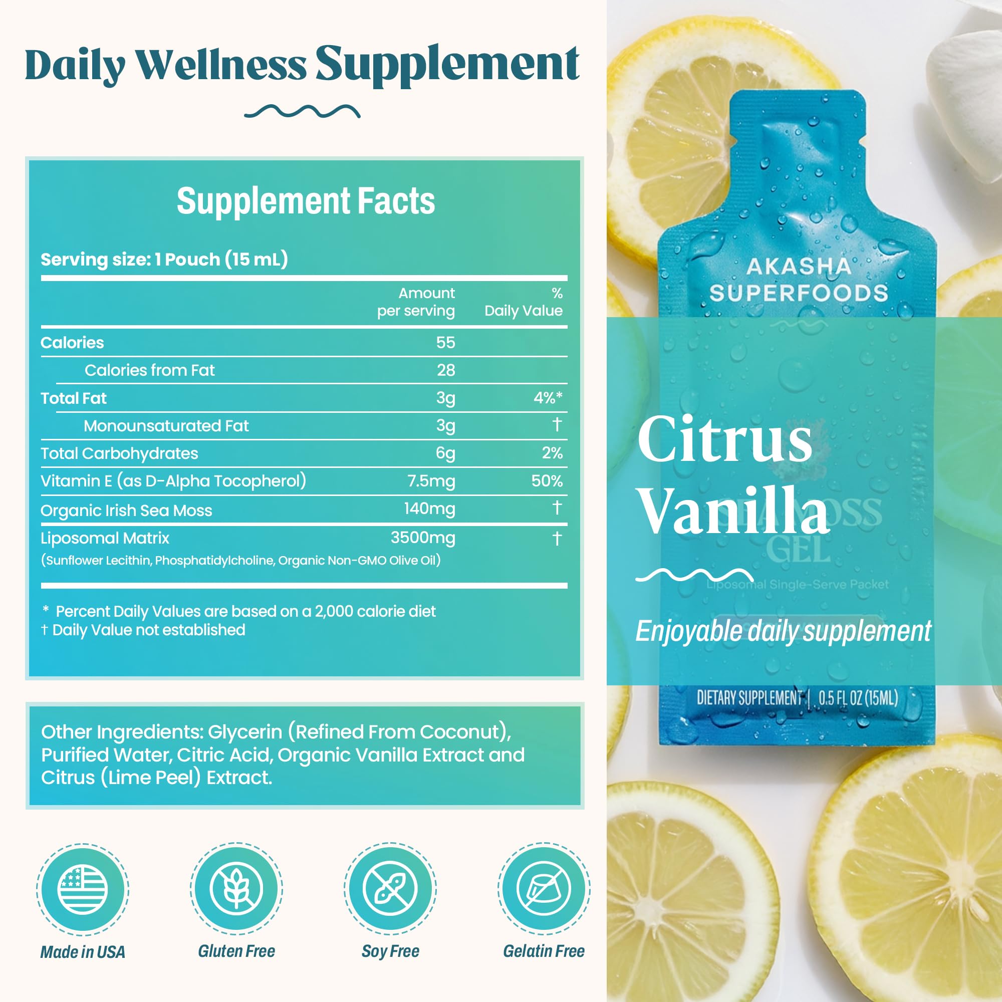 Amazon.com: Akasha Superfoods Irish Sea Moss Gel, Liposomal